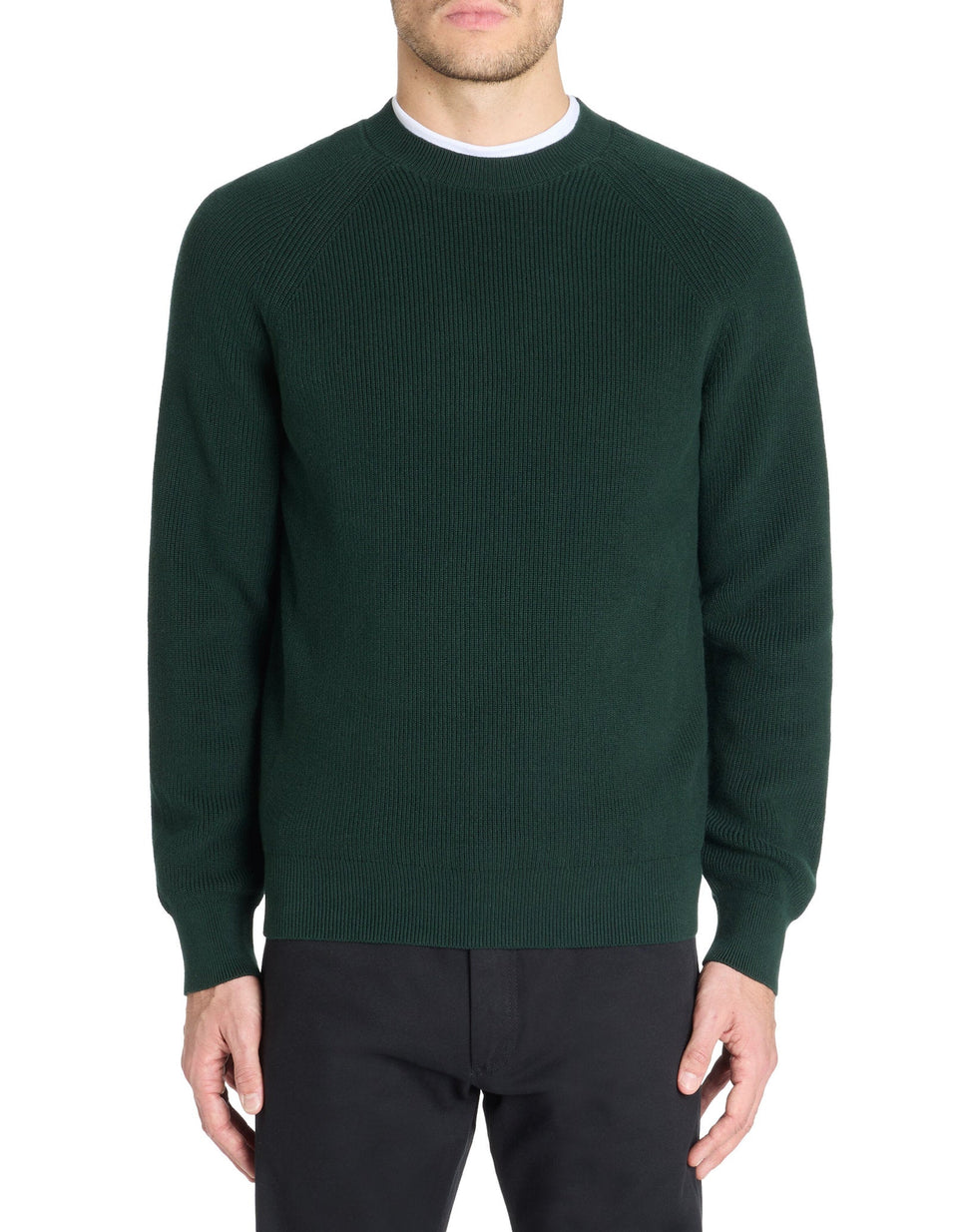 Celio Men's Dark Green Round Neck Knitted Sweater|Celio In Lebanon