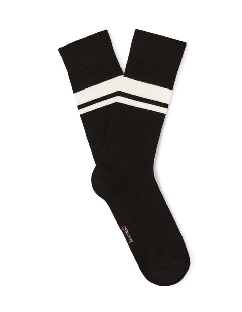 Celio Men's Black 100% Cotton Striped High Top Sports Socks | Celio In Lebanon