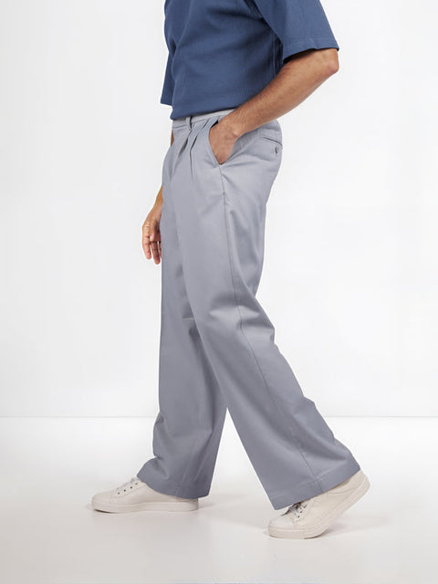 Celio Men's Gray Poly-Blend Loose Fit Trousers | Celio in Lebanon