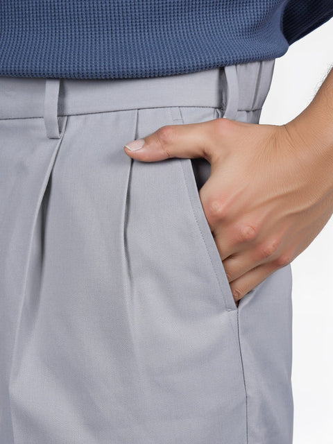 Celio Men's Gray Poly-Blend Loose Fit Trousers | Celio in Lebanon