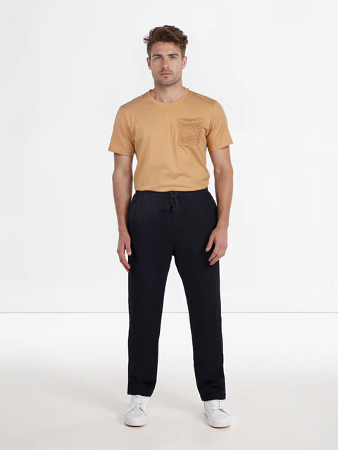 Celio Men's Black Cotton-Poly-Blend Regular Fit Pant|Celio In Lebanon
