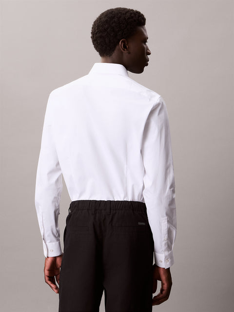 Calvin Klein Men's White Slim Fit Stretch Poplin Shirt | Calvin Klein In Lebanon