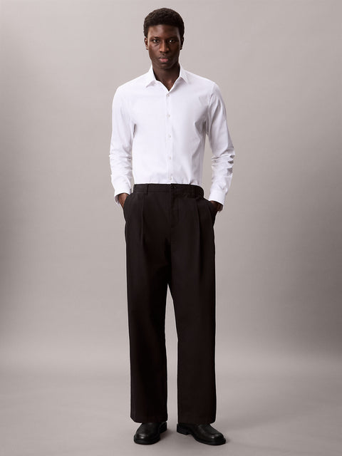 Calvin Klein Men's White Slim Fit Stretch Poplin Shirt | Calvin Klein In Lebanon