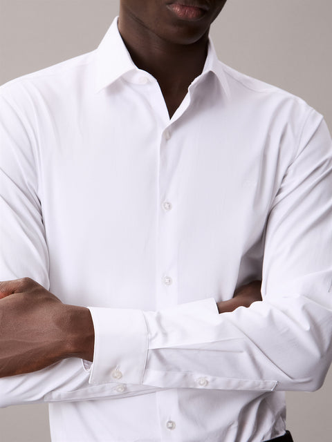 Calvin Klein Men's White Slim Fit Stretch Poplin Shirt | Calvin Klein In Lebanon
