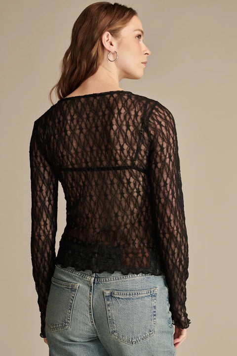 Lucky Brand  Women's Black lace layering top Blouse | Lucky Brand  in Lebanon