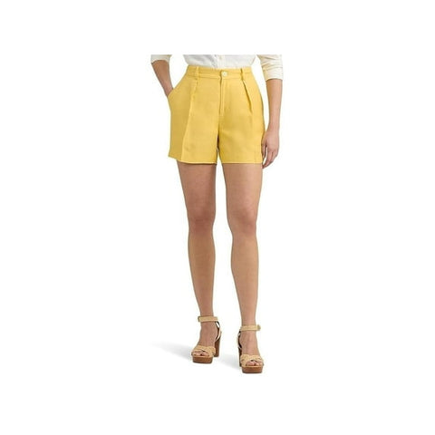 Lauren Ralph Lauren Women's Yellow Pleated High-Rise Dressy Shorts | Lauren Ralph Lauren In Lebanon