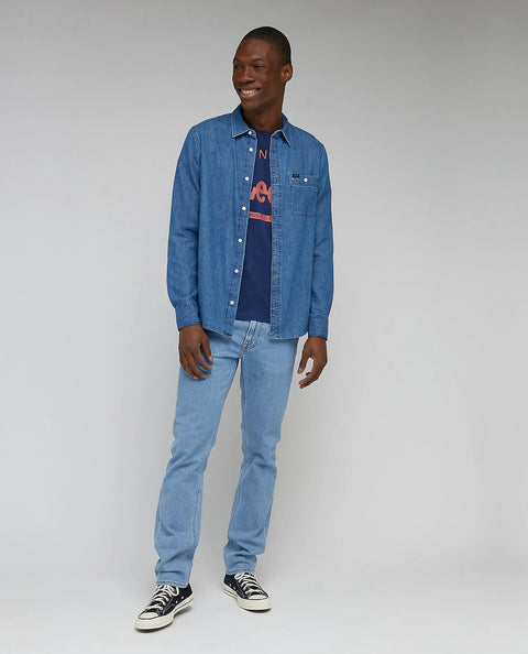Lee Men's Blue Leesure Ferries Long Sleeve Shirt | Lee In Lebanon