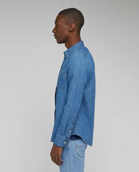 Lee Men's Blue Leesure Ferries Long Sleeve Shirt | Lee In Lebanon