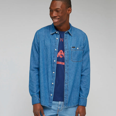 Lee Men's Blue Leesure Ferries Long Sleeve Shirt | Lee In Lebanon