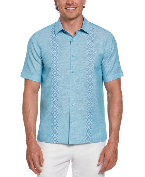 Cubavera Men's Barrier Reef Linen-Blend Argyle Embroidered Chambray Shirt | Cubavera In Lebanon