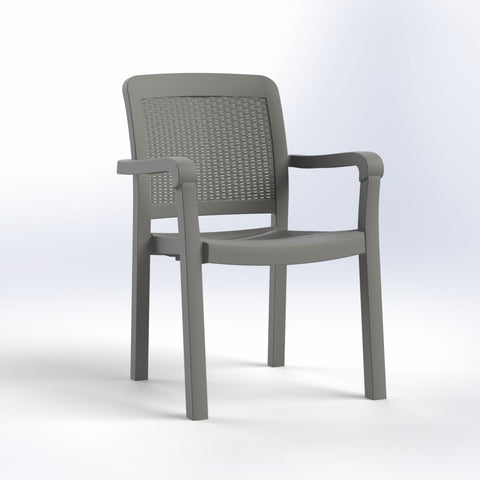 3MPlast Lord Rattan Back Chair With Arms 3M-LOR01