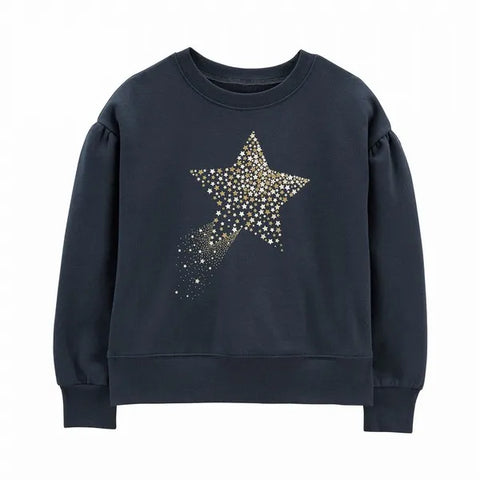 Carter's Girl's Navy Star Fleece Sweater ABFK1292