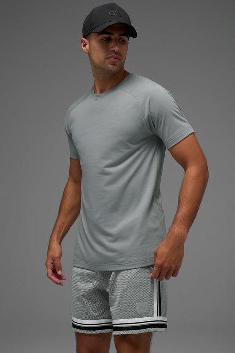 Alo Men's Gray Triumph Raglan T-Shirt | Alo In Lebanon