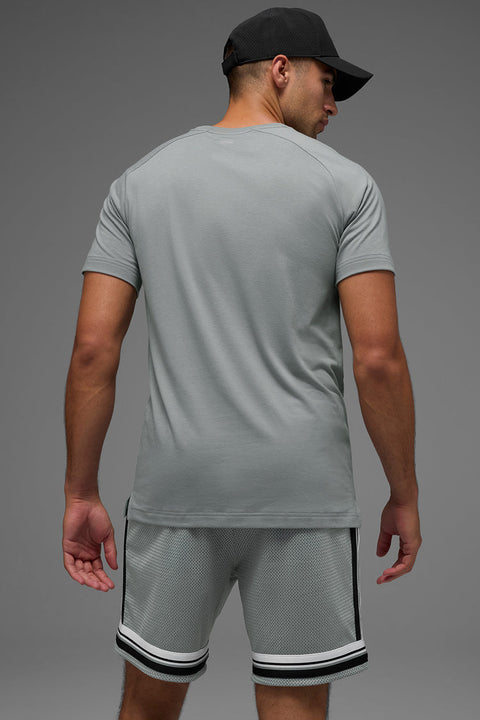 Alo Men's Gray Triumph Raglan T-Shirt | Alo In Lebanon