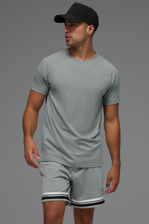 Alo Men's Gray Triumph Raglan T-Shirt | Alo In Lebanon
