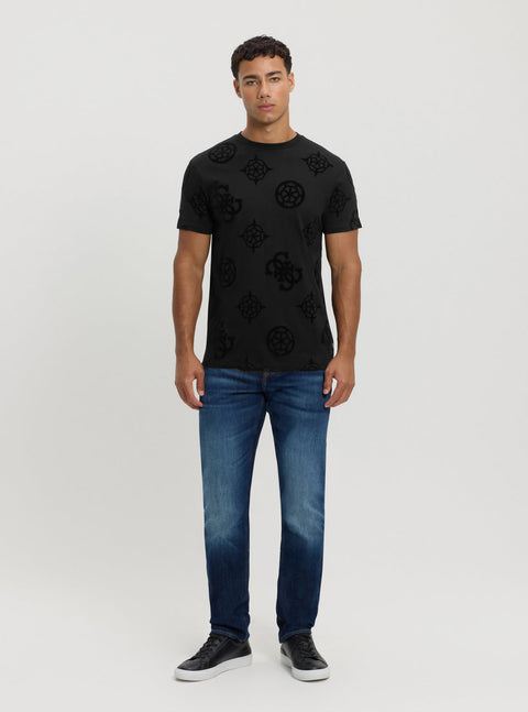 Guess Men's Black Peony Print T-Shirt | Guess In Lebanon