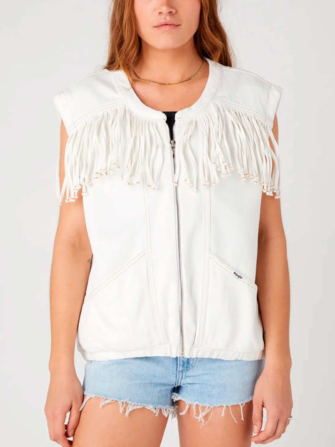 Wrangler Women's White Denim Vest | Wrangler In Lebanon