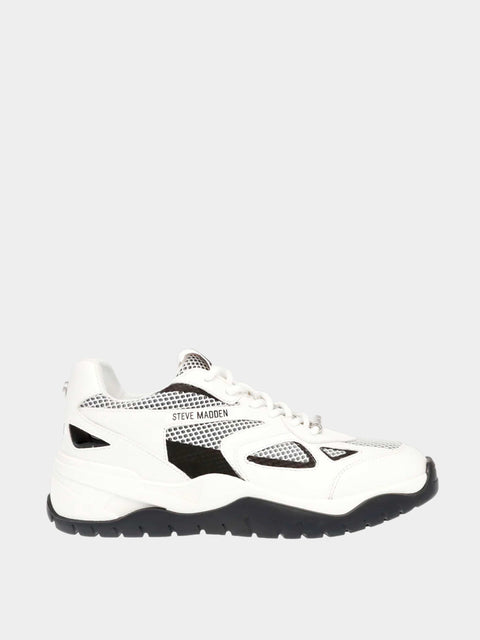Steve Madden White & Black Adventura Sneakers | Steve Madden In Lebanon