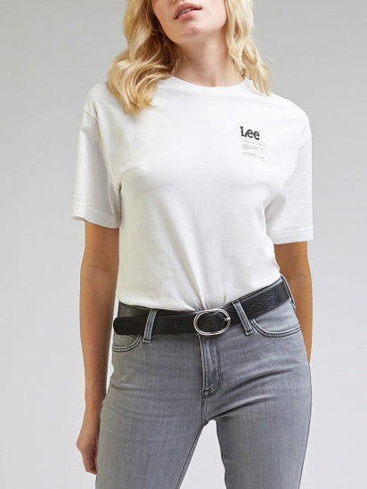 Lee Women's Off White Ecru Relaxed Crew Neck T-Shirt | Lee In Lebanon