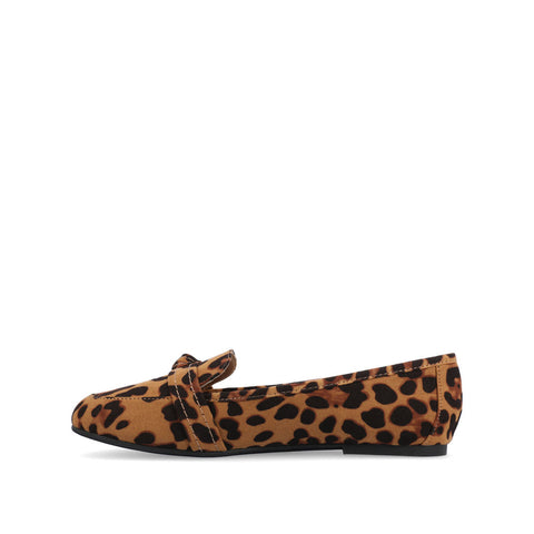 Leopard print loafer on a white background