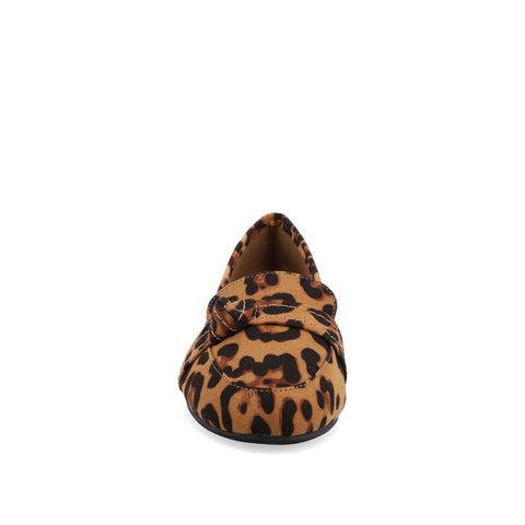 Leopard print loafer on a white background