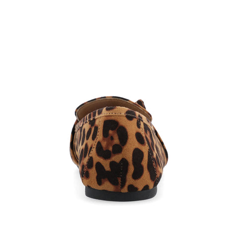 Leopard print flat shoe on a white background