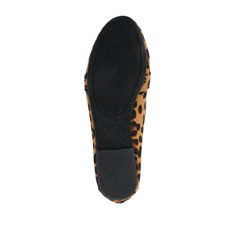 Leopard print shoe sole on a white background