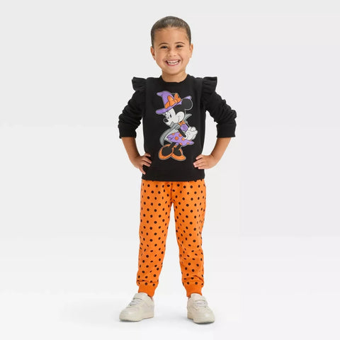 Disney Baby Girl's Orange Minnie Mouse Halloween Jogger Pant | Disney In Lebanon