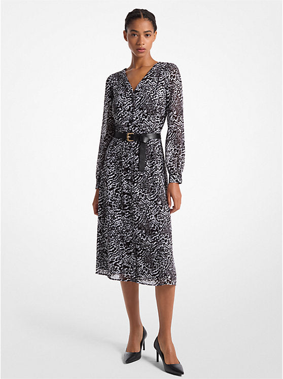Michael Kors Women's Multicolor Animal Print Kate Midi Dress |Michael Kors In Lebanon