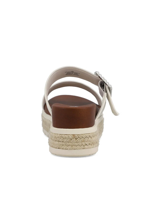 Mia Women's White Kika Platform Espadrille Slide Sandals | Mia In Lebanon