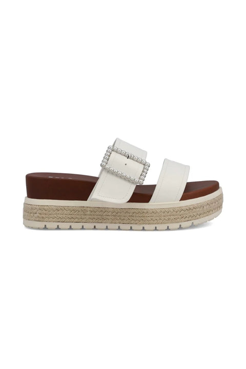 Mia Women's White Kika Platform Espadrille Slide Sandals | Mia In Lebanon