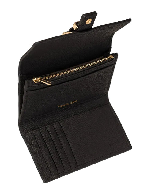 Michael Kors Women's Black Leather Nolita Flap Trifold Wallet | Michael Kors In Lebanon
