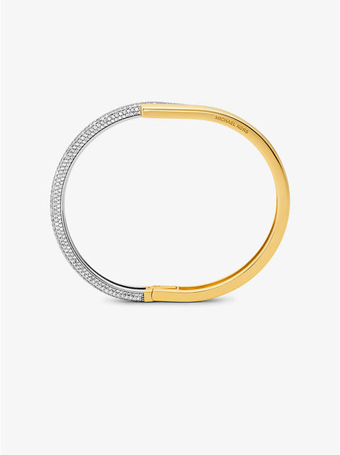 Michael Kors Women's Precious Metal-Plated Pavé Sterling Silver Bangle Bracelet | Michael Kors In Lebanon