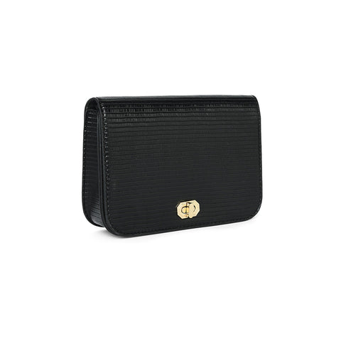 Accessorize London Women's Black Faux Leather Woven Chain Evie Sling Crossbody Bag |Accessorize Cropp In Lebanon