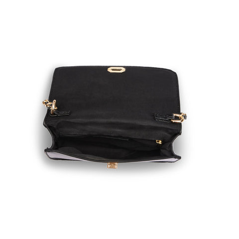 Accessorize London Women's Black Faux Leather Woven Chain Evie Sling Crossbody Bag |Accessorize Cropp In Lebanon
