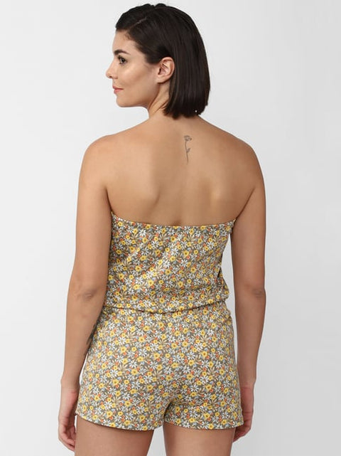 Forever 21 Women's Floral Printed Strapless Romper |Forever 21 In Lebanon