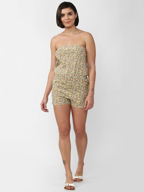 Forever 21 Women's Floral Printed Strapless Romper |Forever 21 In Lebanon