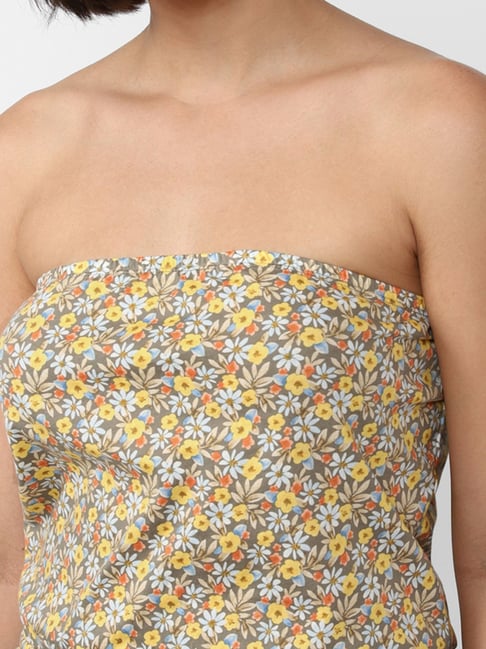 Forever 21 Women's Floral Printed Strapless Romper |Forever 21 In Lebanon