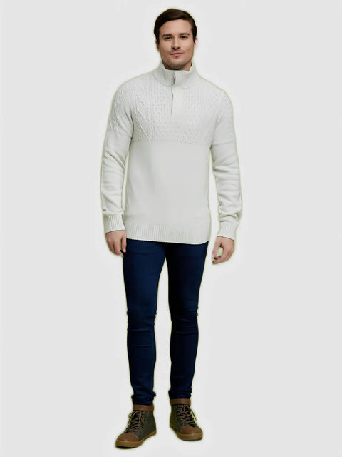 Celio Men's Light Grey Solid Regular Fit Cotton Long Sleeve Sweater | Celio In Lebanon