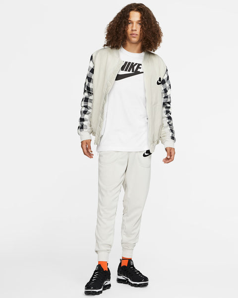 Nike  Men's White Logo Printed Long Sleeve Blouse  |Nike  in Lebanon