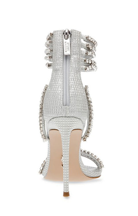 Steve Madden Women's Silver Bonjour Pewter Heeled Sandals | Steve Madden In Lebanon