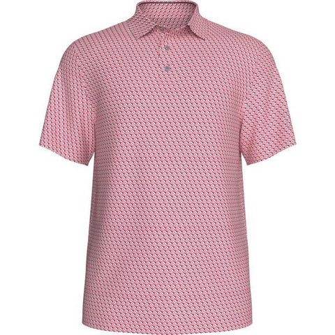 PGA Tour Men's Pink Textured Stretch Performance Print Polo T-Shirt |PGA Tour In Lebanon