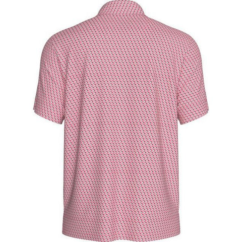 PGA Tour Men's Pink Textured Stretch Performance Print Polo T-Shirt |PGA Tour In Lebanon