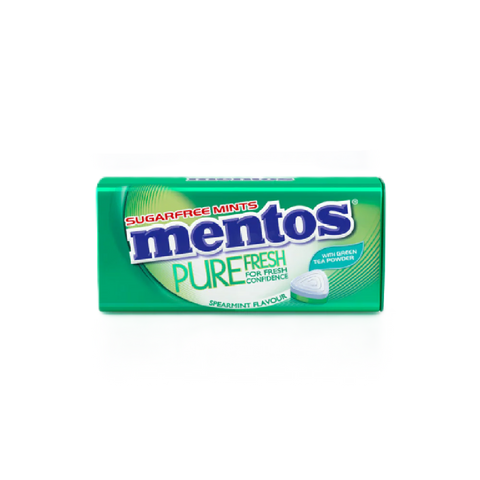 Mentos Pure Fresh sugarfree mints packaging on a white background