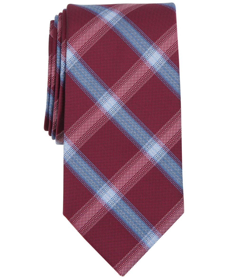 Michael Kors Men's Burgundy Webster Plaid Tie | Michael Kors In Lebanon