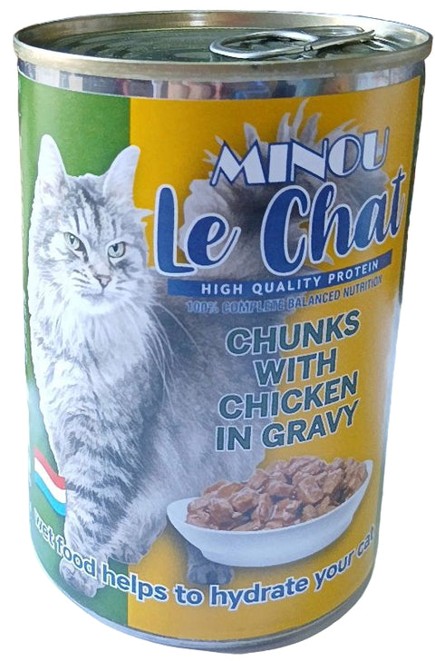 Minou Le Chat Chunks with Chicken In Gravy 415g | Minou In Lebanon