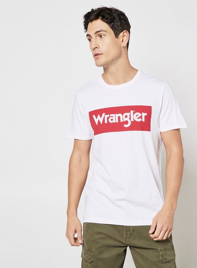 Wrangler Men's White Wrangler Logo T-Shirt | Wrangler In Lebanon