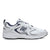 White athletic shoe with New Balance logo on a white background