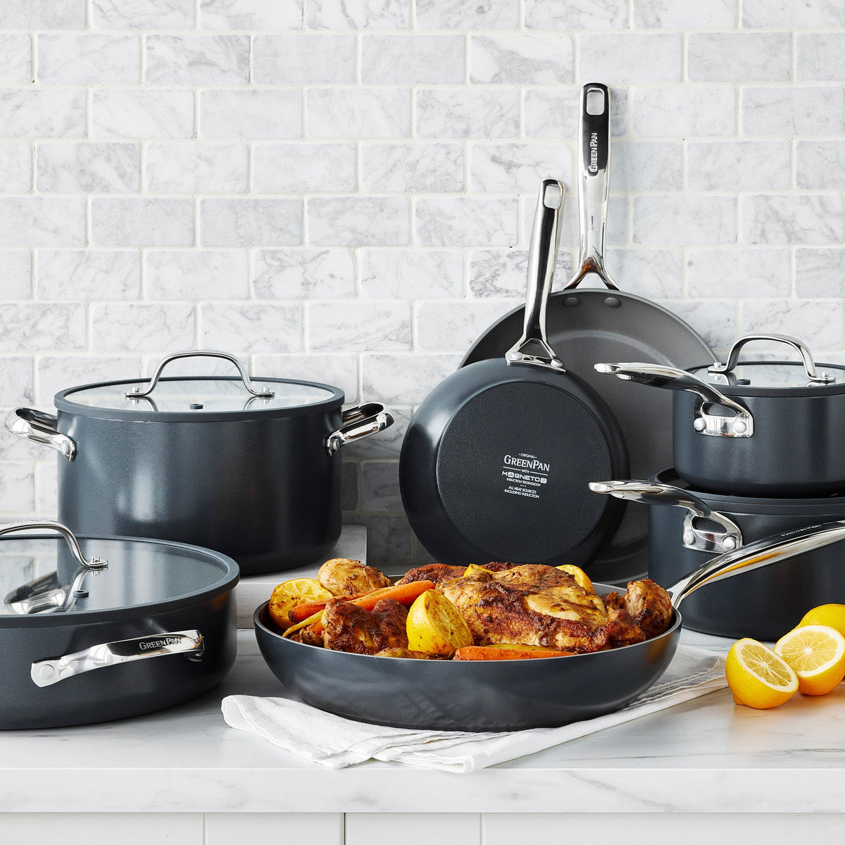 Yuper Cookware GreenPan Eras Hard Anodized Non-Stick 11-piece Cookware Set | GreenPan ...