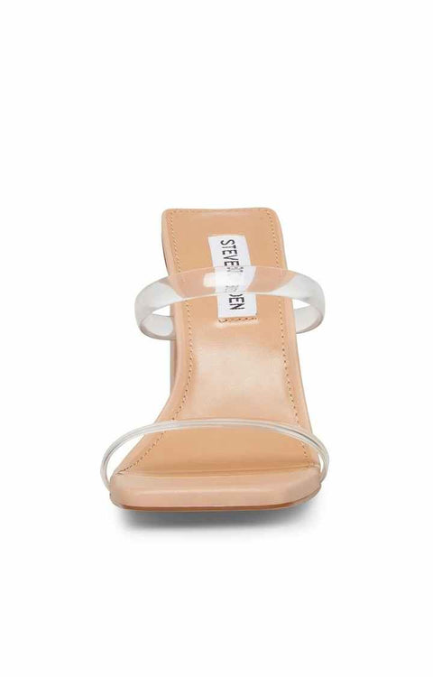 Steve Madden Women's Beige & Clear Synthetic Blake Heeled Sandal |Steve Madden In Lebanon